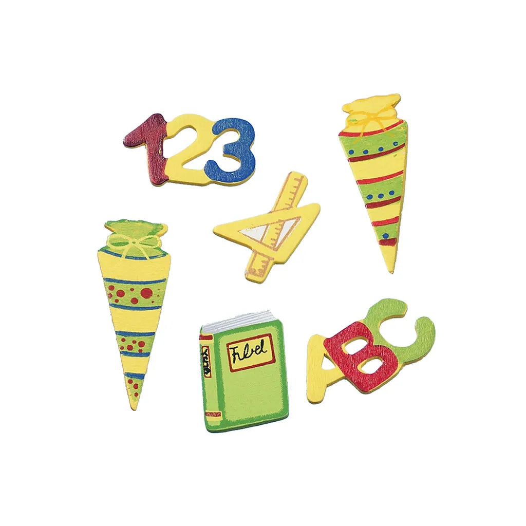 Wooden Decoration School, 12pcs