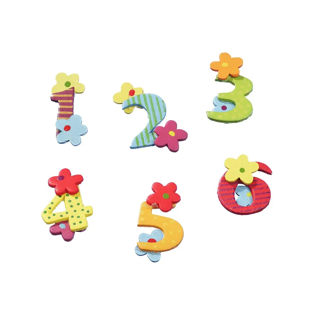 Wooden Decoration Numbers, 10pcs