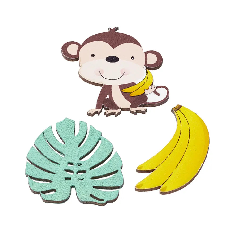 Decoration to Disperse Jungle, 3,5cm, 3 motifs, Assorted, 9pcs