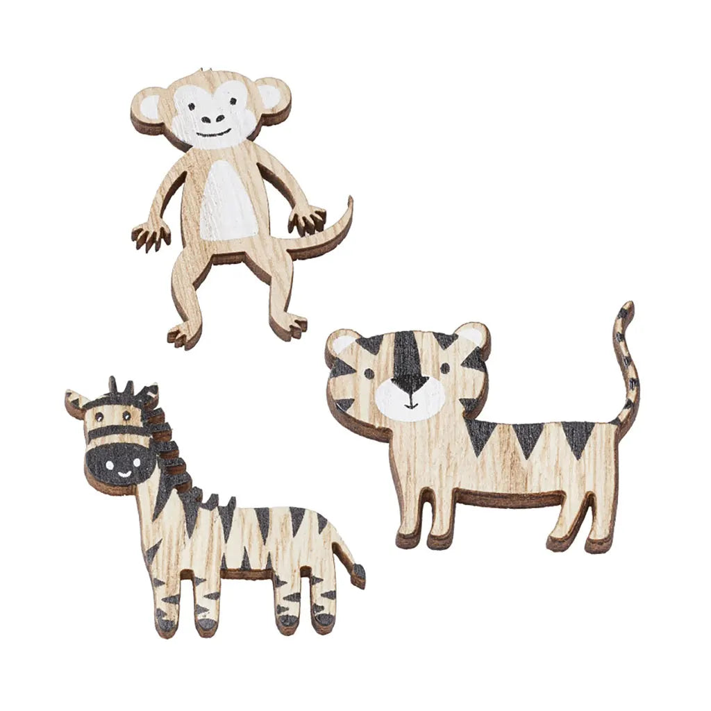 Wooden stickers Africa, 4-5cm, 3 motifs, Assorted, 6pcs