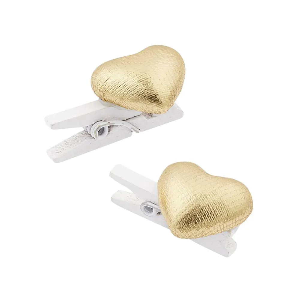 Heart with Peg 1.5cm, Gold, 6pcs