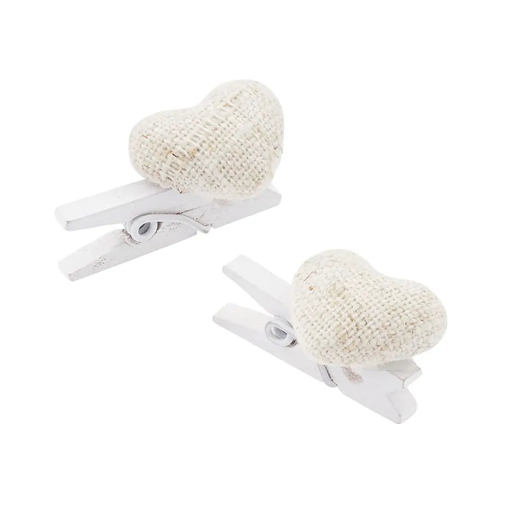 Heart with Peg 1.5cm, Nature, 6pcs