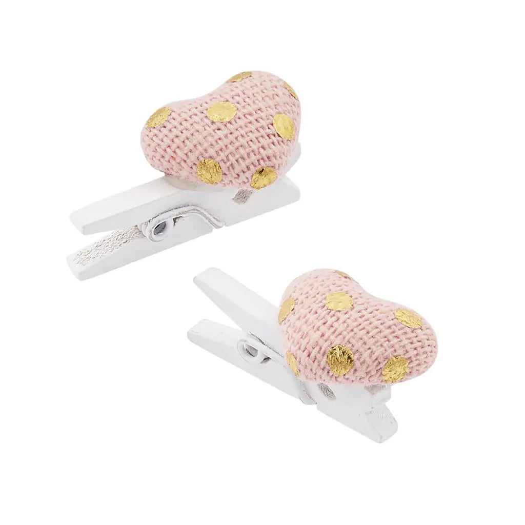 Heart with Peg 1.5cm, Rose Gold, 6pcs