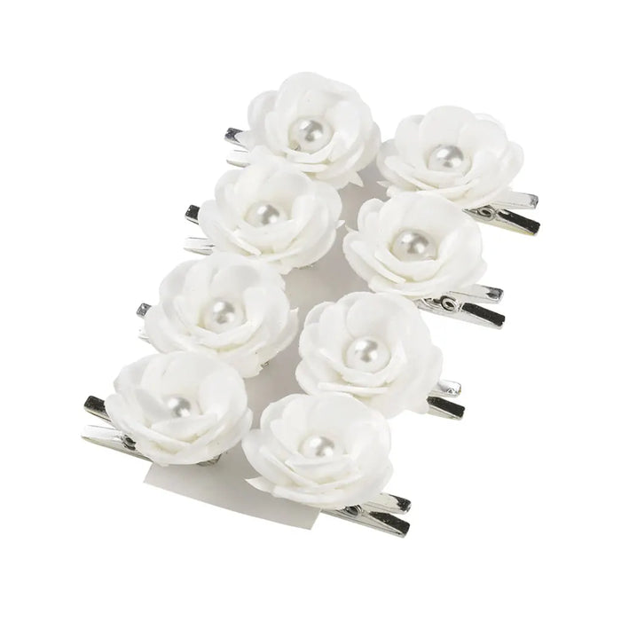 Roses with Peg, White, Bag with 8pcs