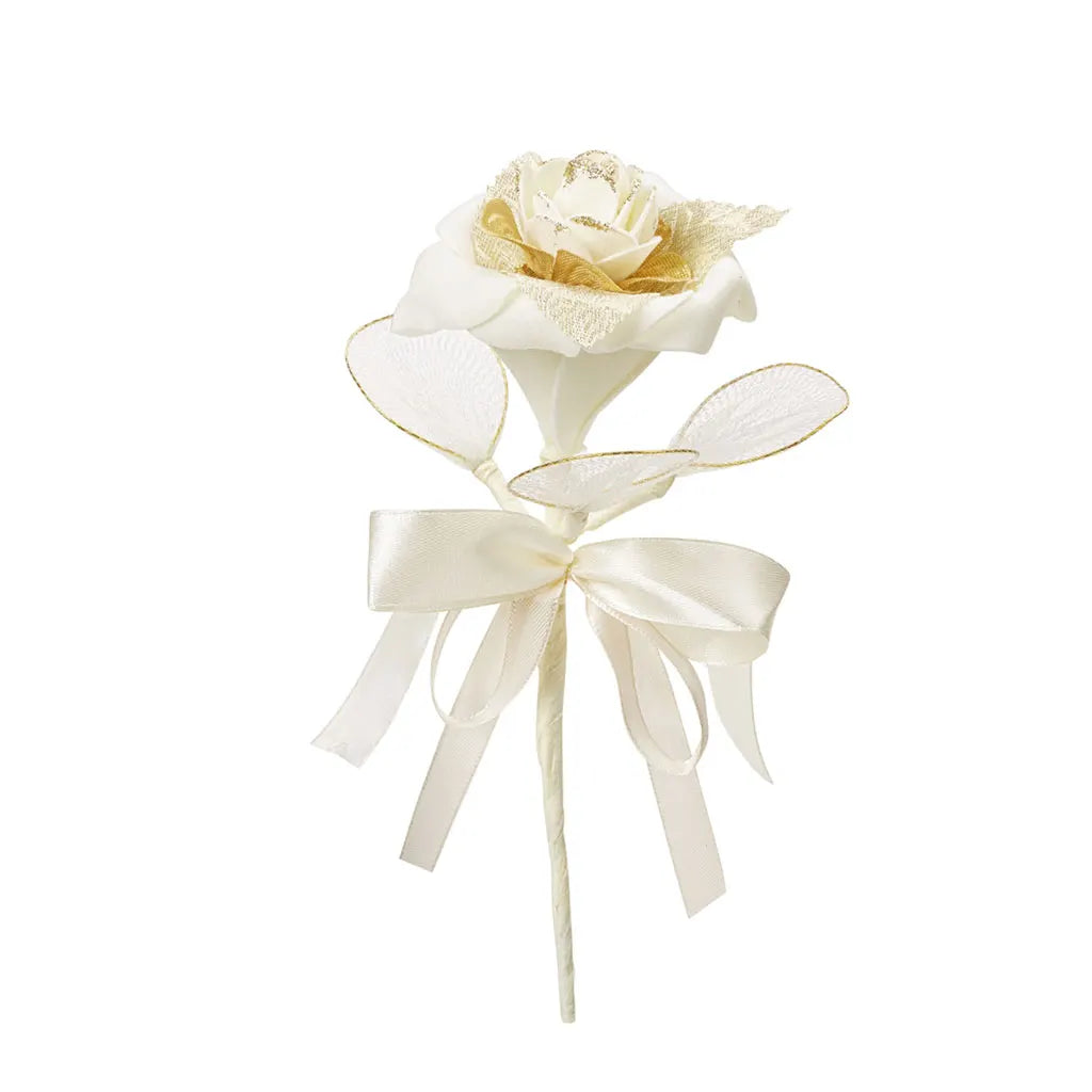 Decorative Flower with Stick II, 12cm, Cream