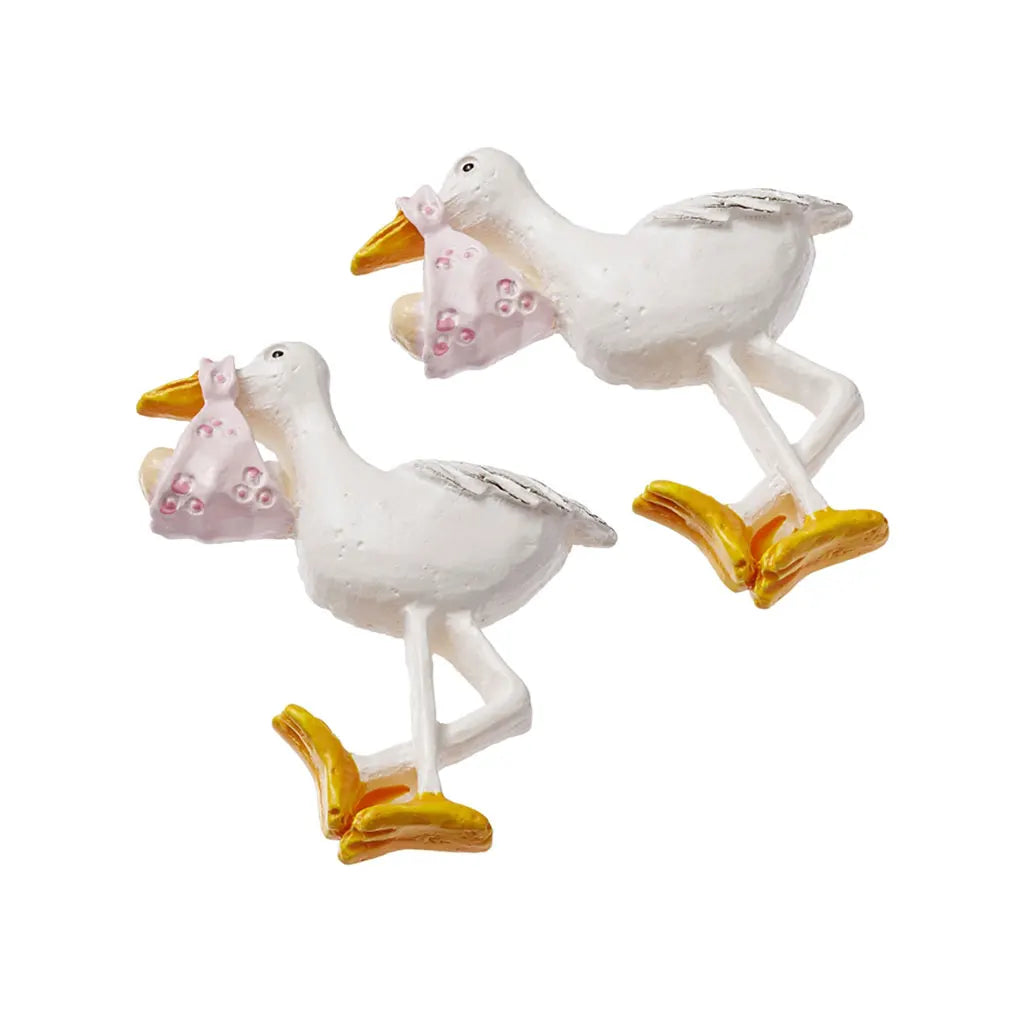 Stork with Glue Dot Bag with 3pcs 4cm, Rose