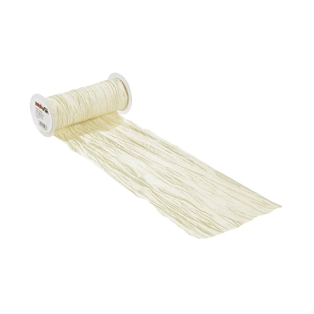 Decorative Ribbon Fripe 20cm, Cream