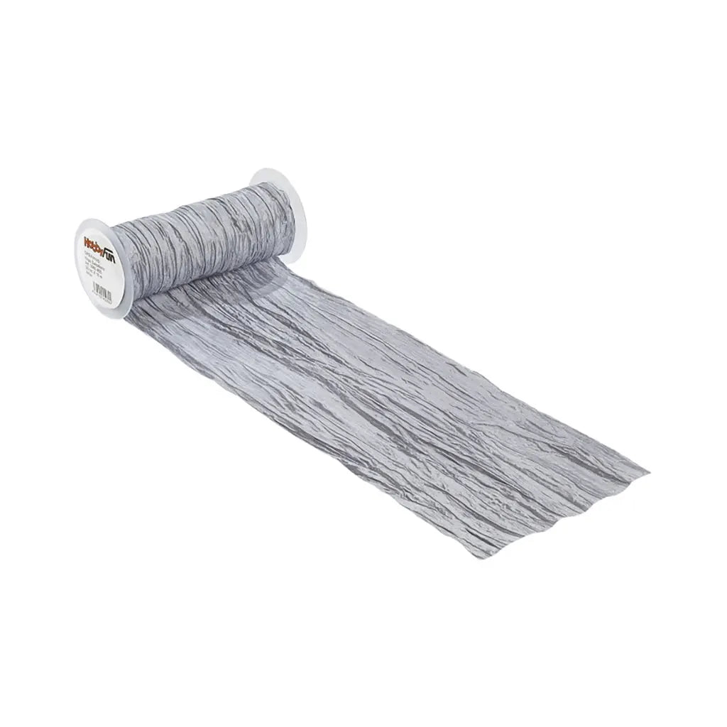 Decorative Ribbon Fripe 20cm, Silver