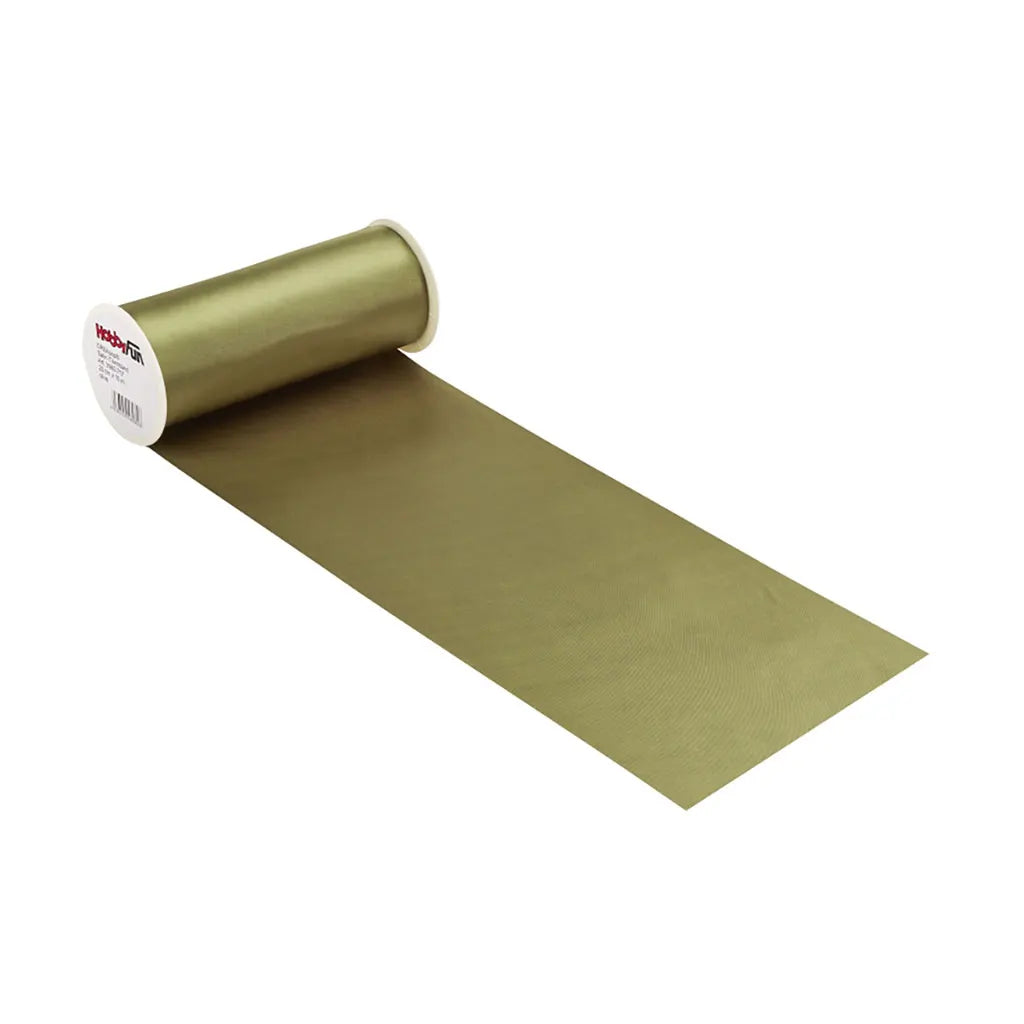 Satin Table Runner 20cm, Olive