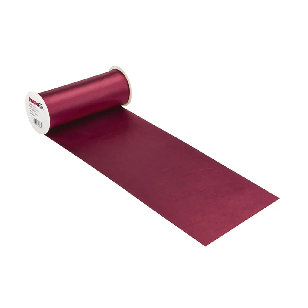 Satin Table Runner 20cm, Bordeaux