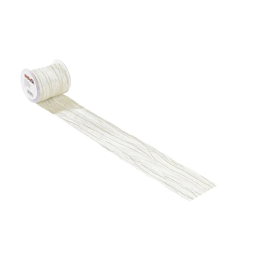 Decorative Ribbon Fripe 10cm, White
