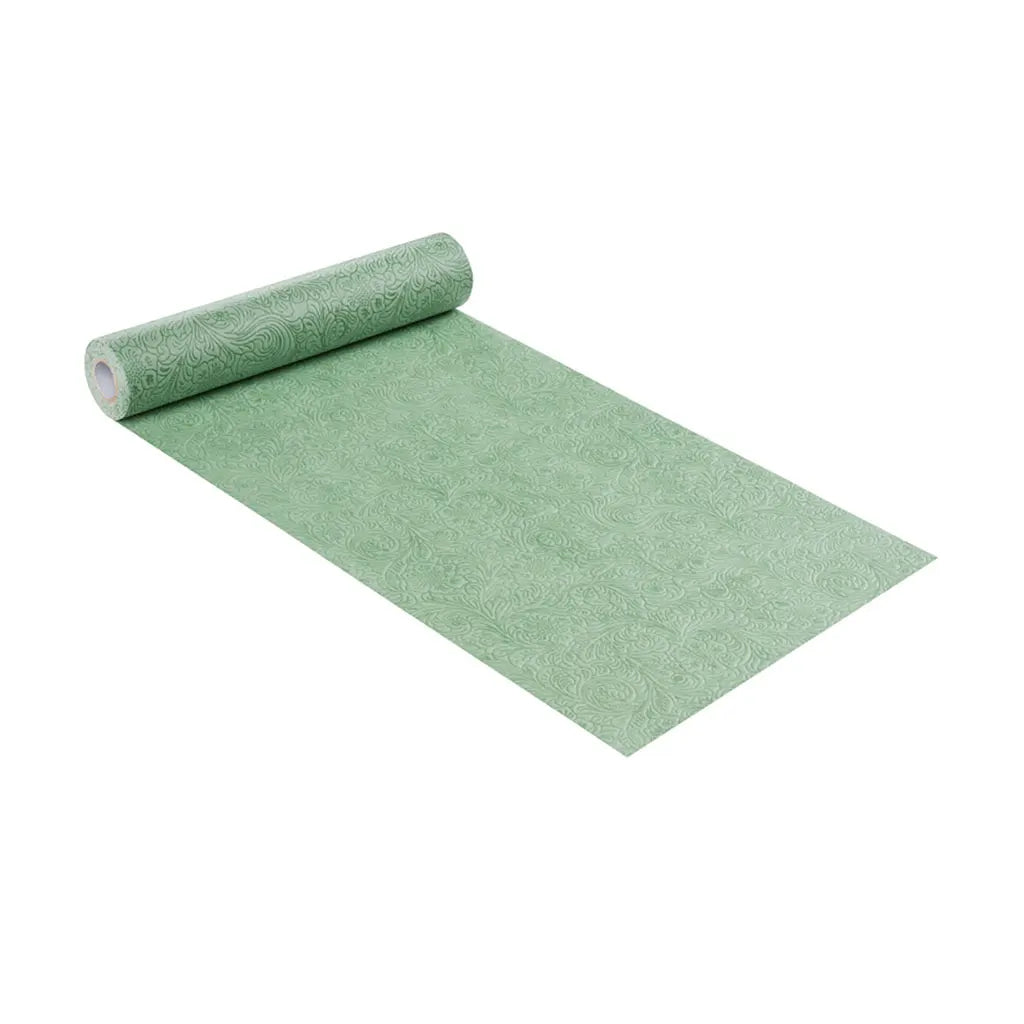 Decorative Fleece Flower Embossed 30cm, Green