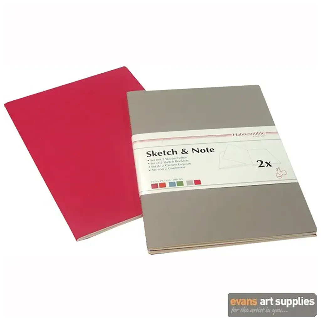 Sketch &amp; Note, Grey/Pink Bundle 125gsm A6 20 Sheets per Booklet