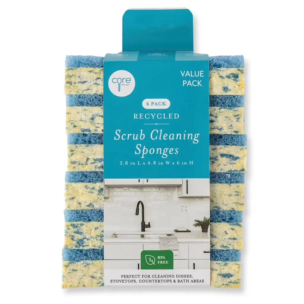 6pk Recycled Scrub Cleaning Sponge, Arcade