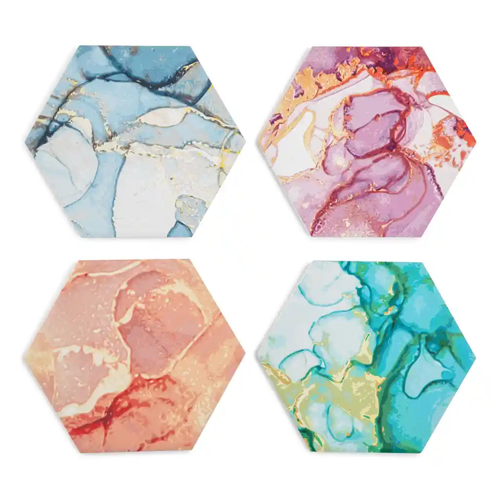 Set of 4 Ceramic Coasters, Agate