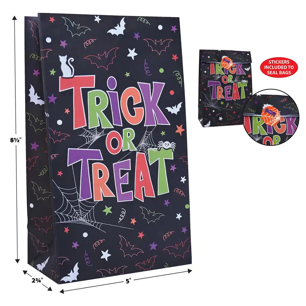 Halloween Paper Treat Bags with Stickers
