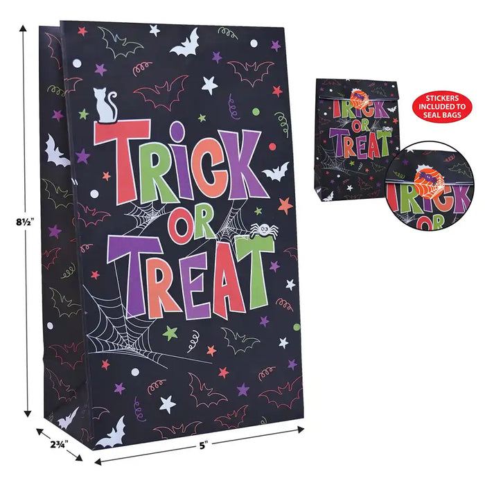 Halloween Paper Treat Bags with Stickers