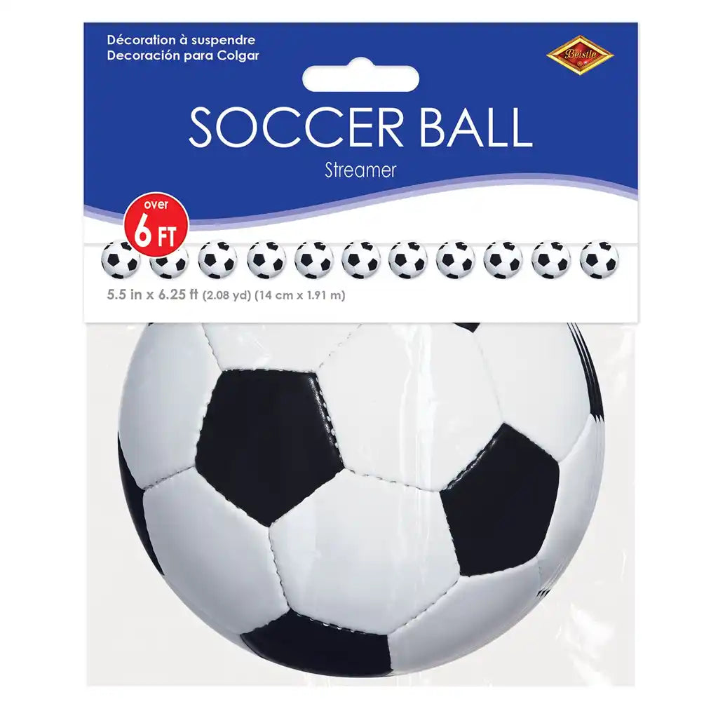 Soccer Ball Streamer, 5.5in x 6ft-3in