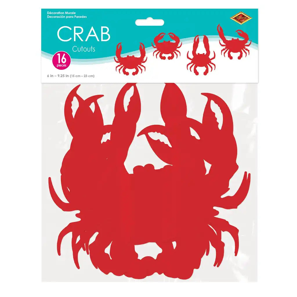 Crab Cutouts 6in x 9.25in, 16ct