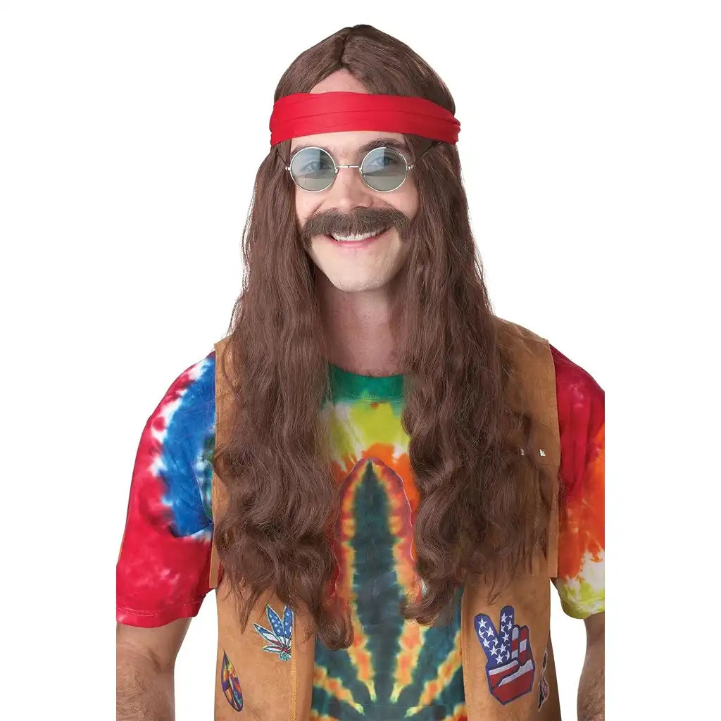Hippie Man Wig and Moustache