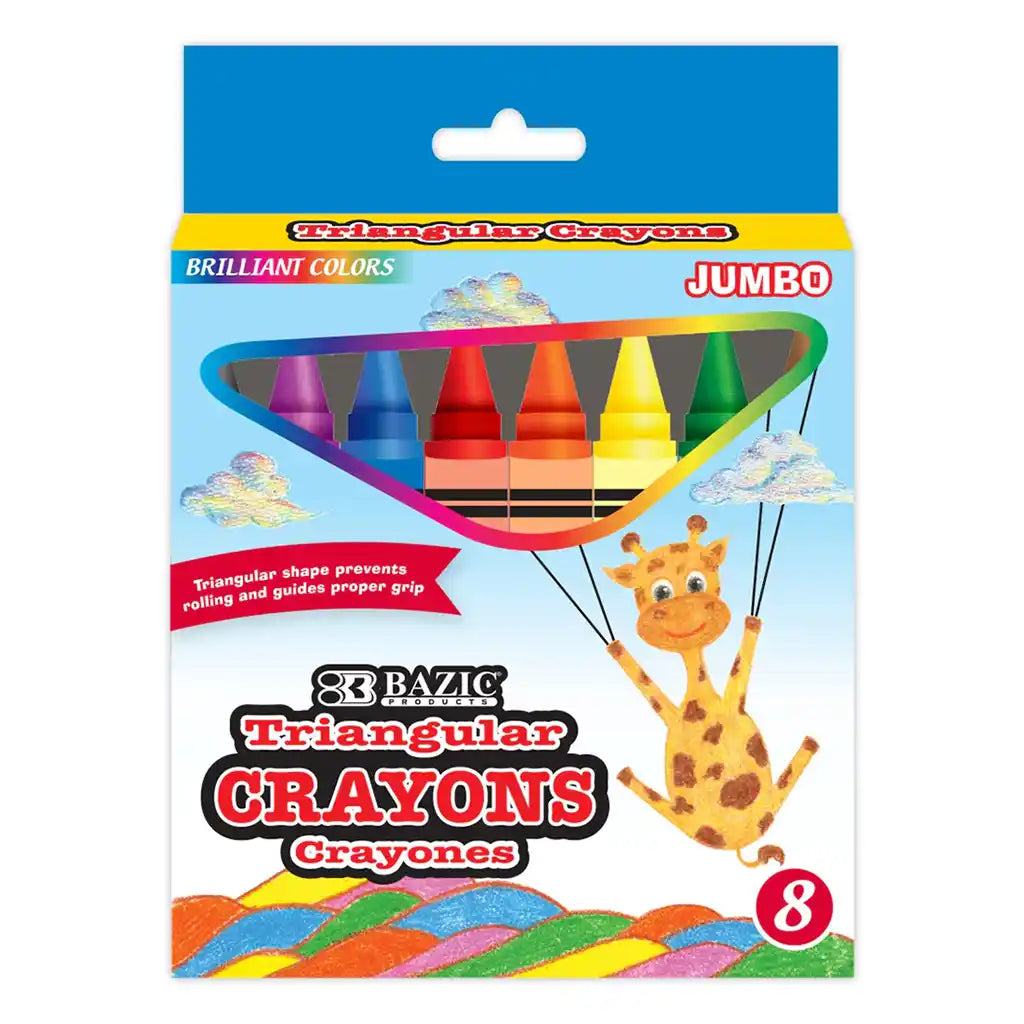 Premium Jumbo Triangle Crayons 8 Color