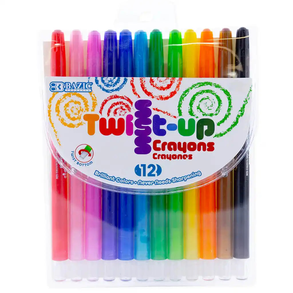 Twist-Up Propelling Crayons 12 Color