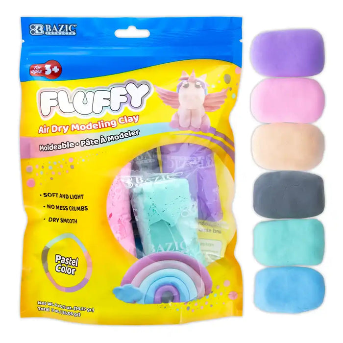 Air Dry Modeling Clay 6 Pastel Color, 0.5oz