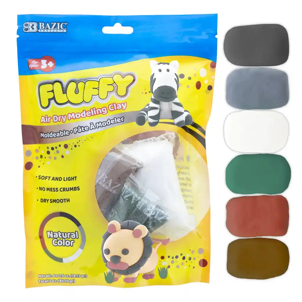 Air Dry Modeling Clay 6 Natural/Earth Color, 0.5oz