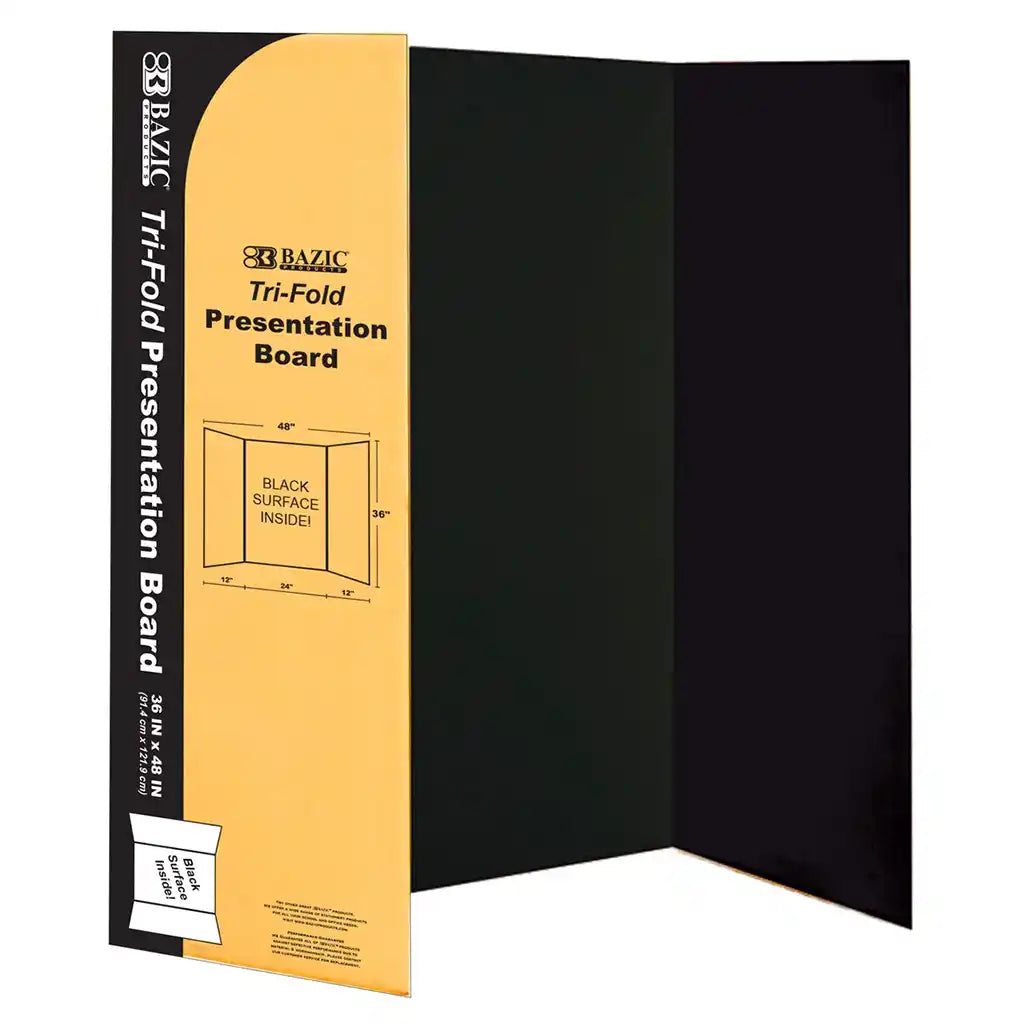 Tri-Fold Corrugated Presentation Board Black 36in x 48in