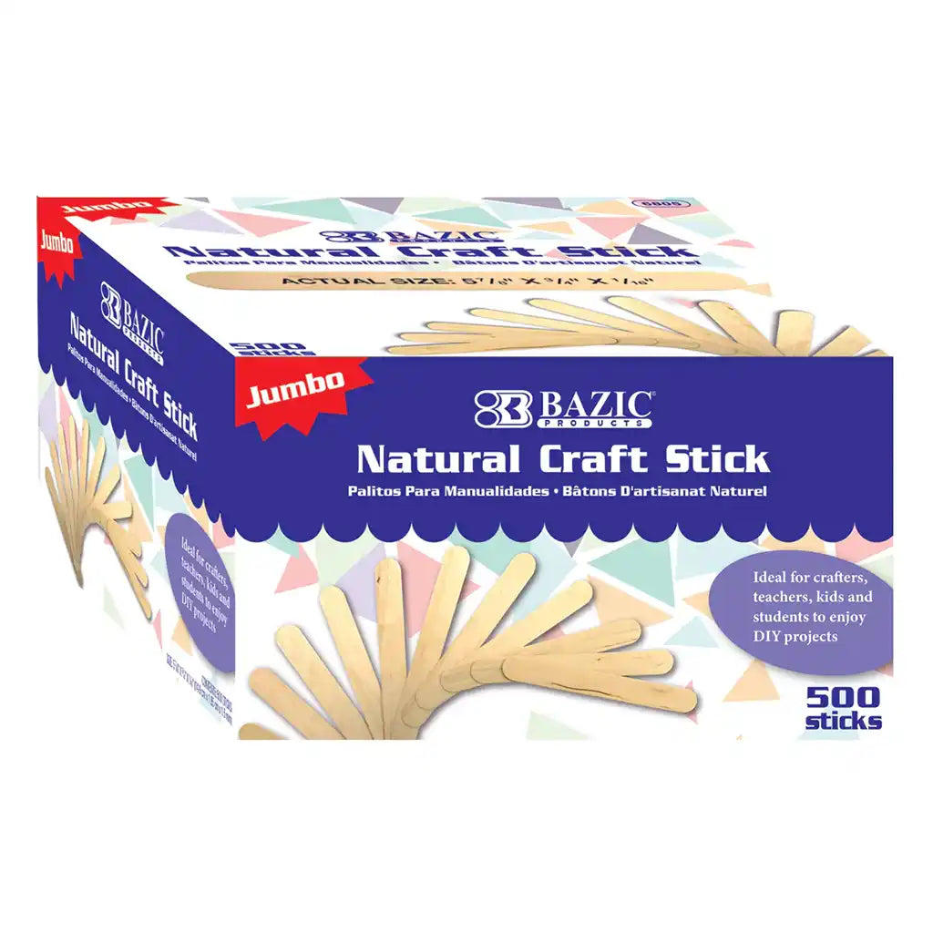 BAZIC Jumbo Natural Craft Stick (500/Box)