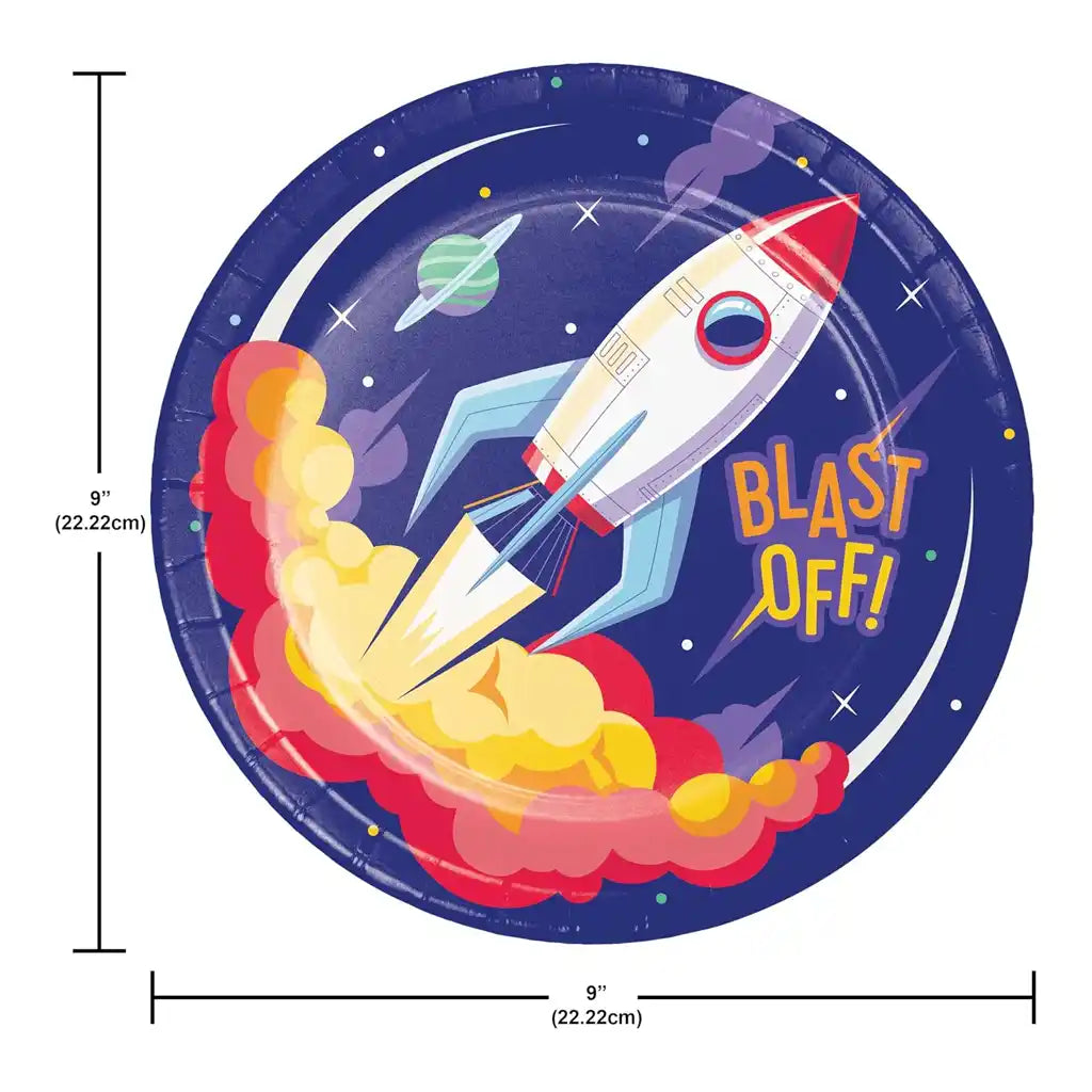 Space Adventures Plate 9in, 8ct