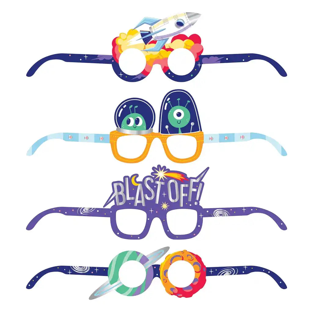 Space Adventures Paper Favor Glasses 4ct
