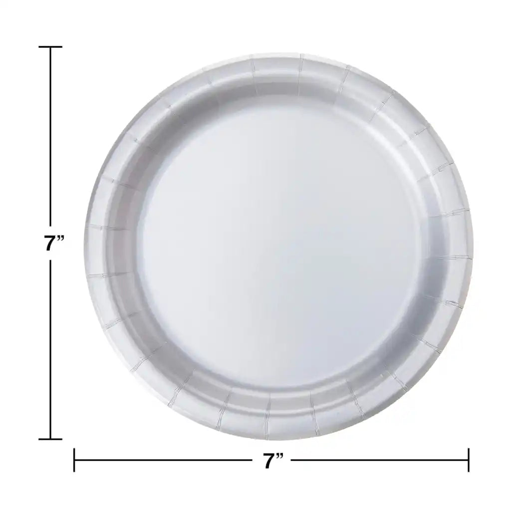 Shimmering Silver Luncheon Plates 7in, 24ct