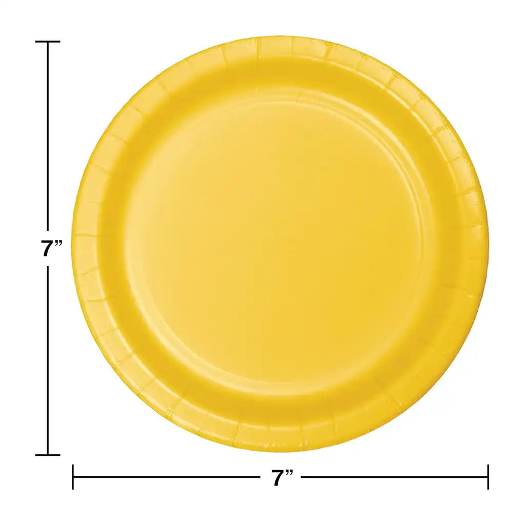 School Bus Yellow Luncheon Plates 7in, 24ct