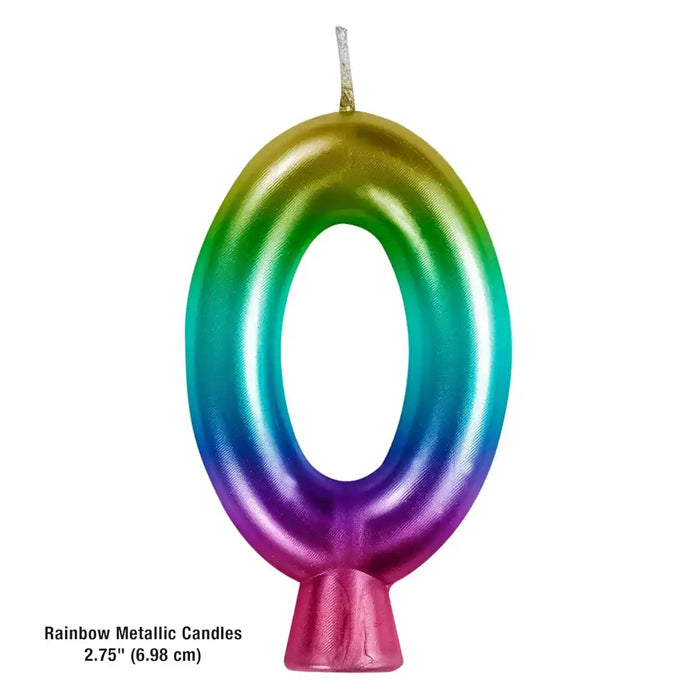 Metallic Rainbow Number Candle #0