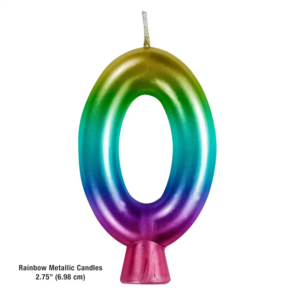 Metallic Rainbow Number Candle #0