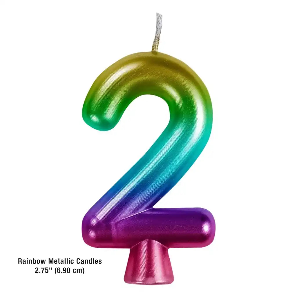 Metallic Rainbow Number Candle #2