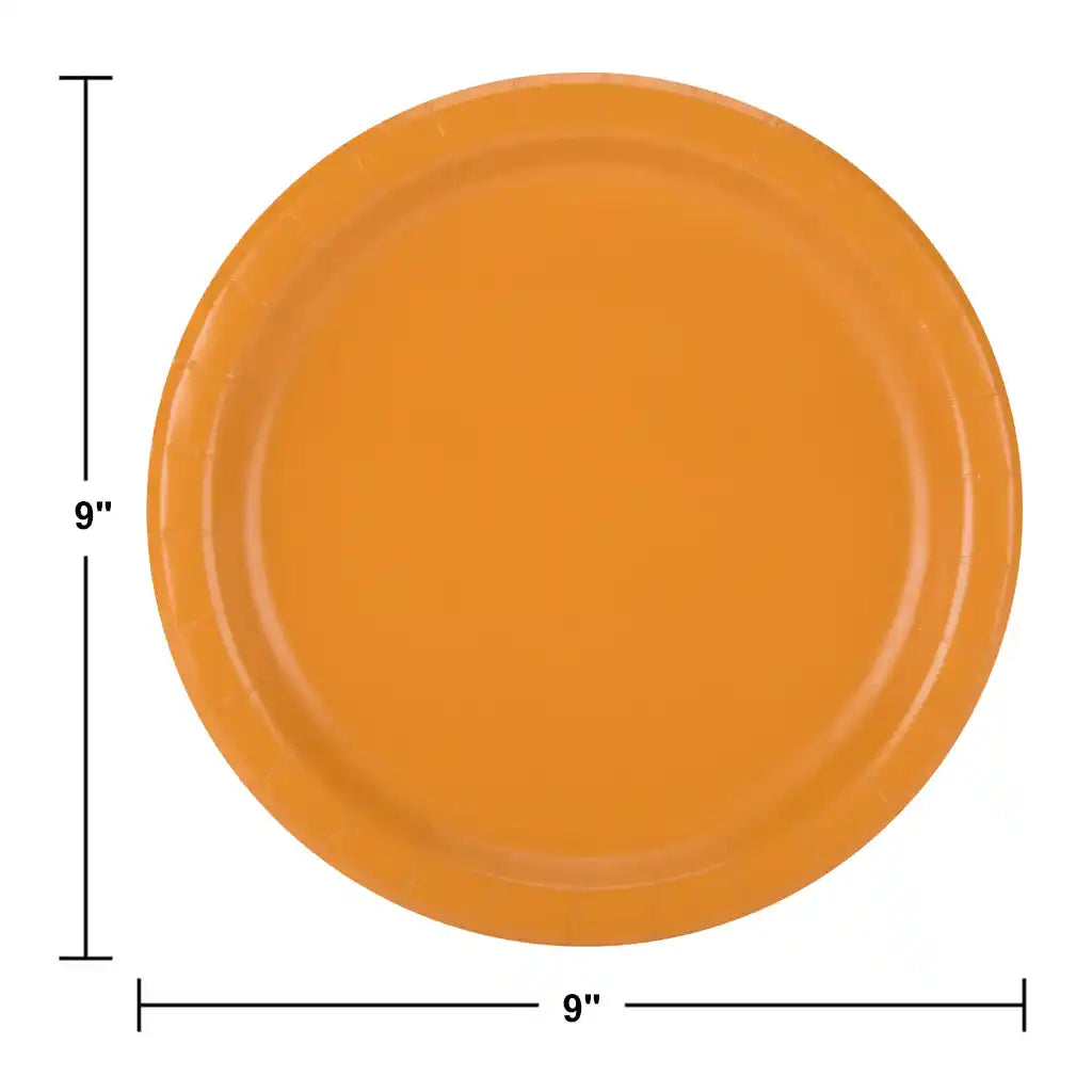 Pumpkin Spice Paper Plate 9in, 24ct