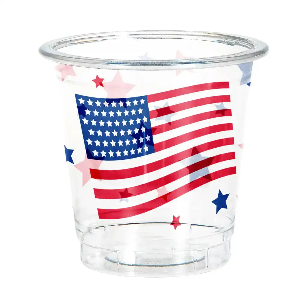 Patriotic  Plastic Shot Glass, 2oz, 8ct