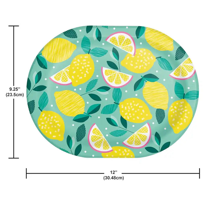 Luscious Lemons Oval Plate, 12in, 8ct