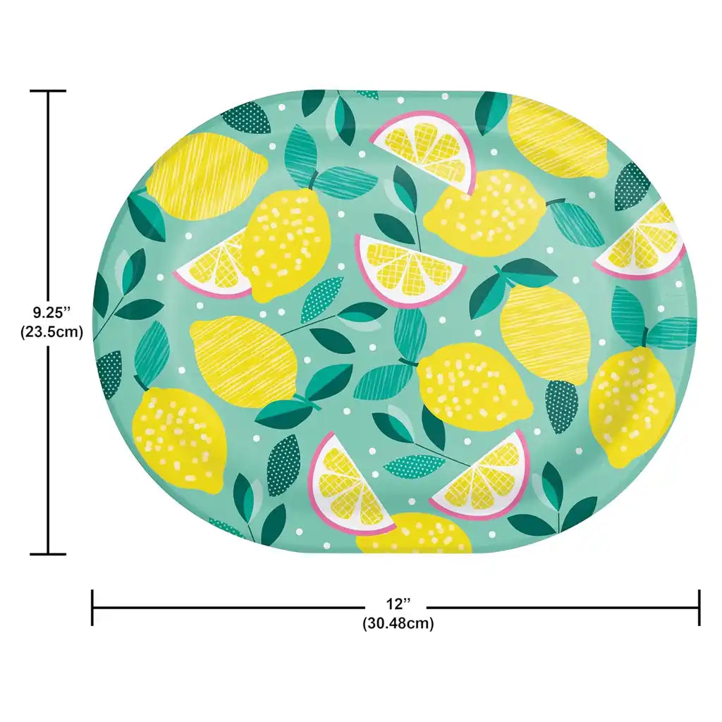 Luscious Lemons Oval Plate, 12in, 8ct