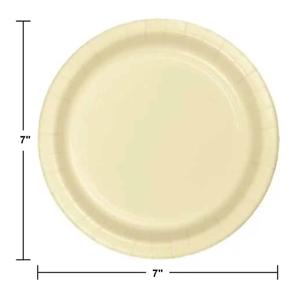 Ivory Luncheon Plates 7in, 24ct