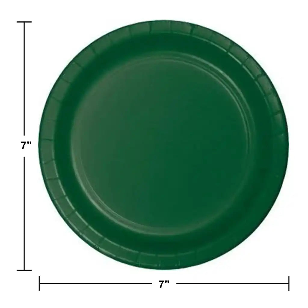 Hunter Green Luncheon Plates 7in, 24ct