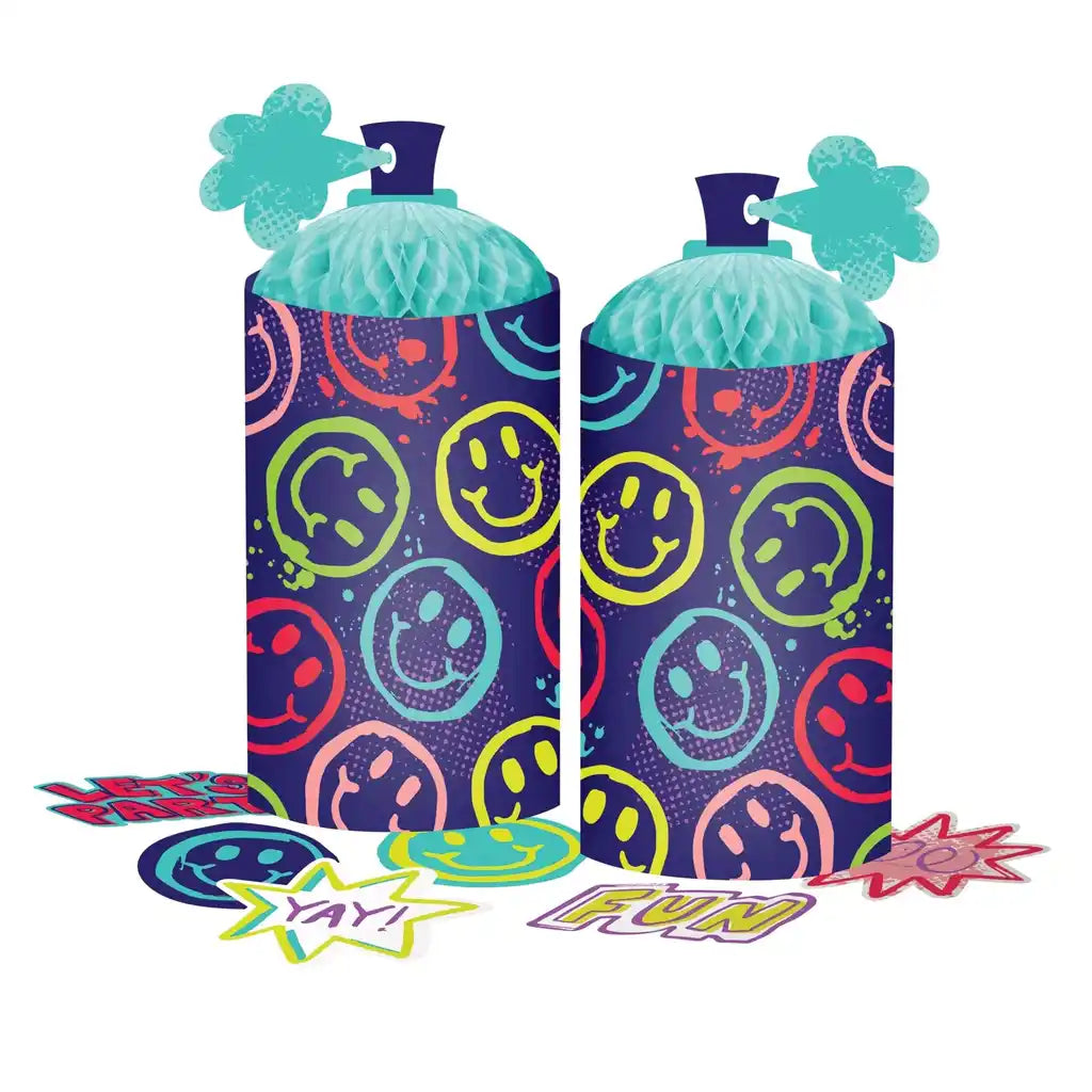 Graffiti Party Birthday Honeycomb Centerpiece Kit