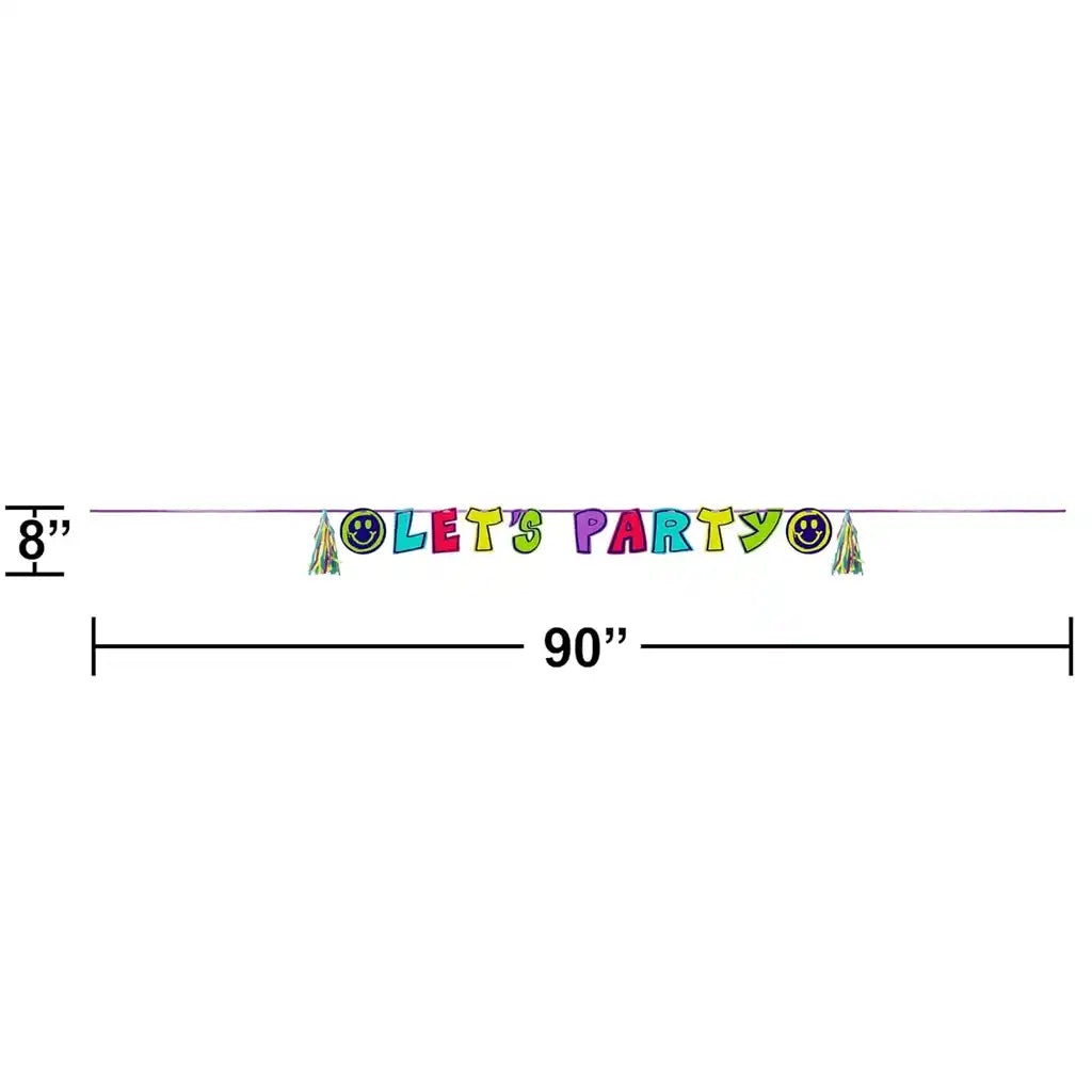 Graffiti Party "Let's Party" Banner with Tassels