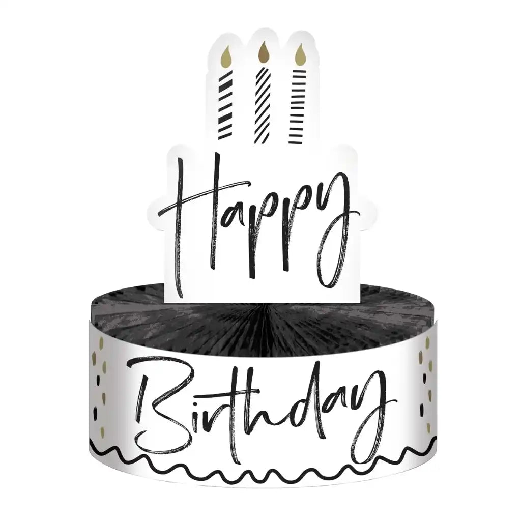 Golden Wishes Happy Birthday Honeycomb Centerpiece