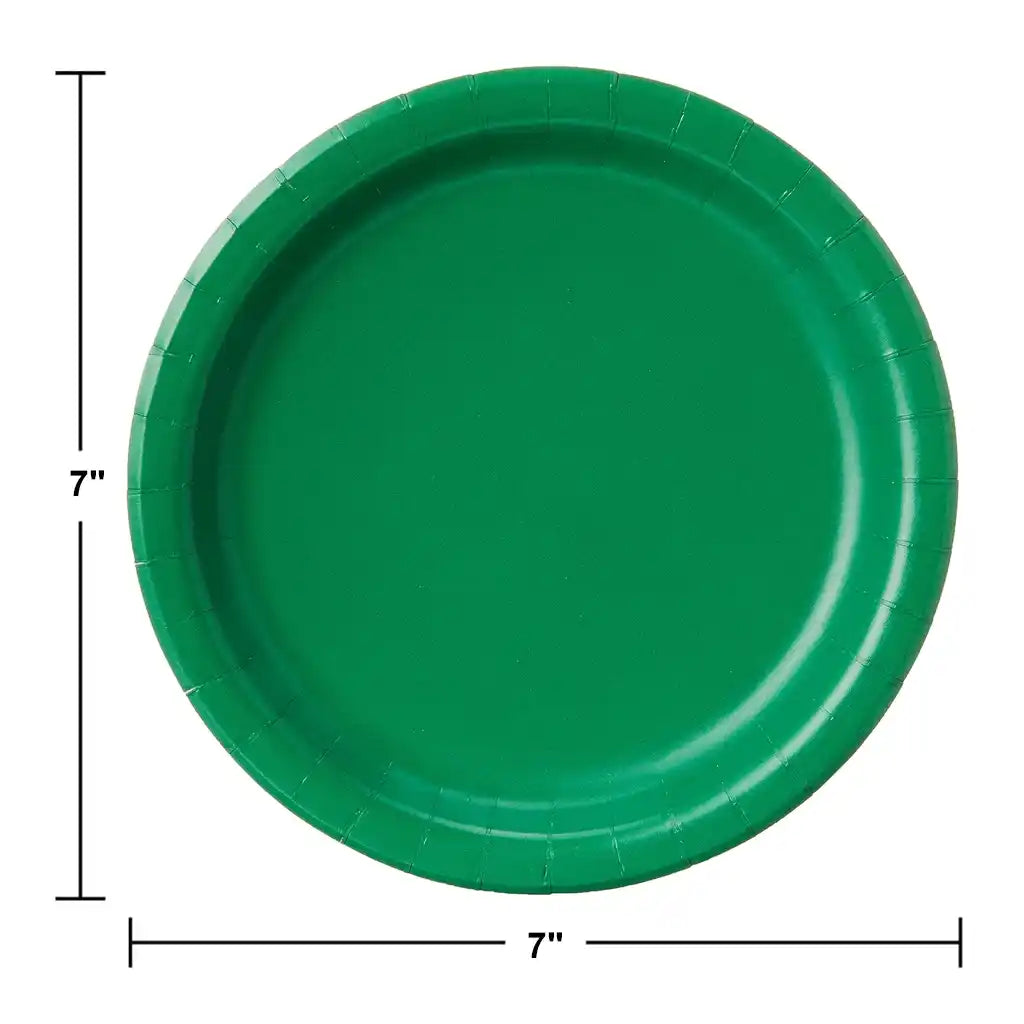 Emerald Green Luncheon Plates 7in, 24ct