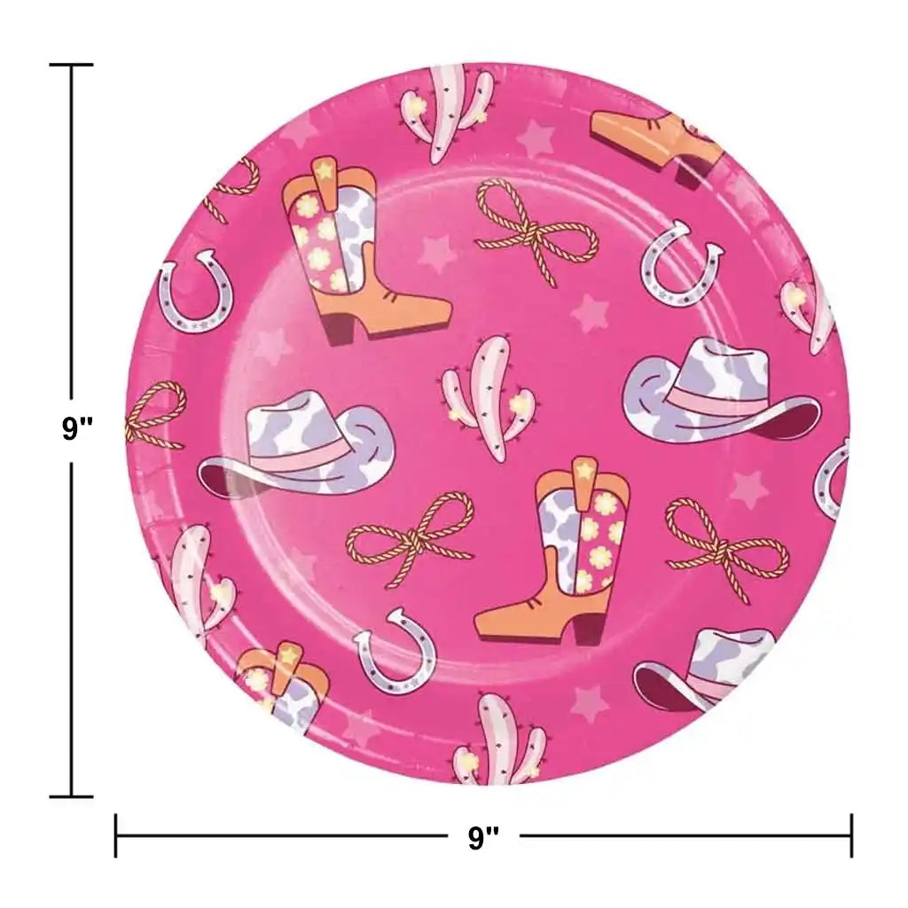 Boots And Bows Dinner Plate 9in, 8ct
