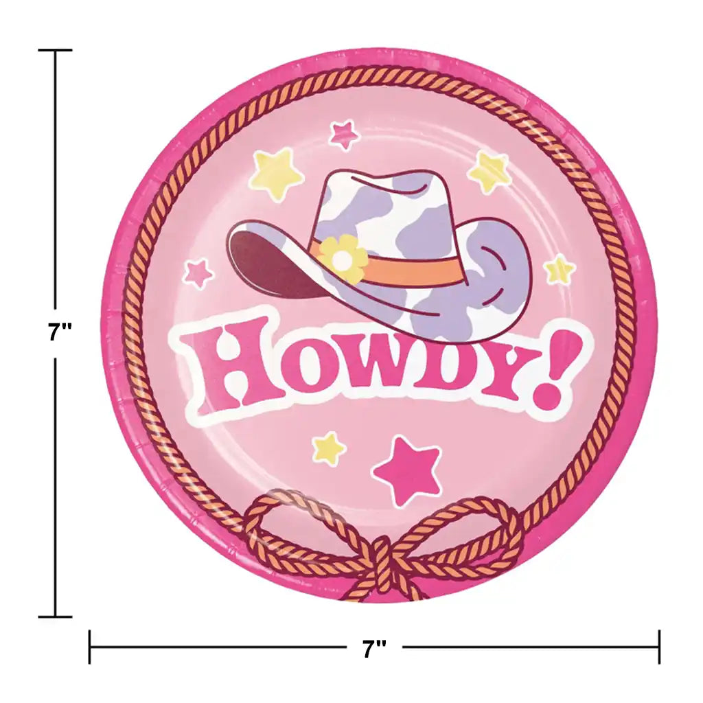 Boots And Bows Lunch Plate 7in, 8ct