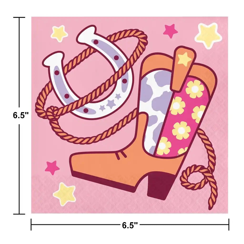 Boots And Bows Luncheon Napkins 16ct 2Ply